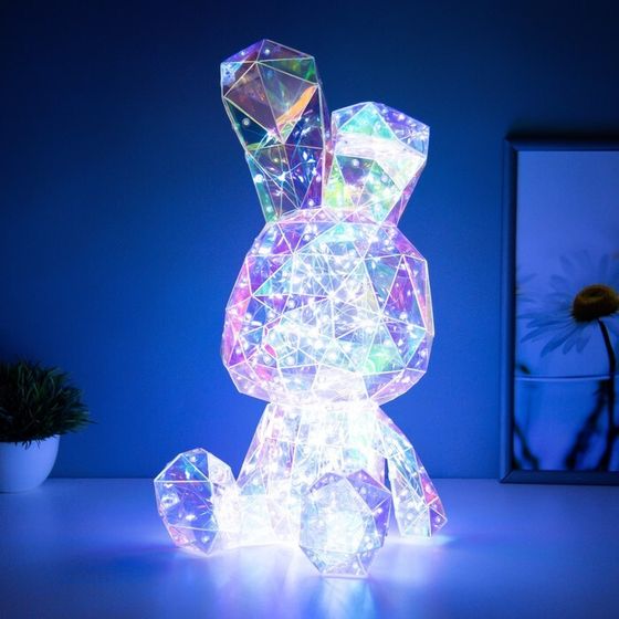 Фигурка светящаяся RISALUX «Заяц», LED-ночник, USB, 21×21×43 см
