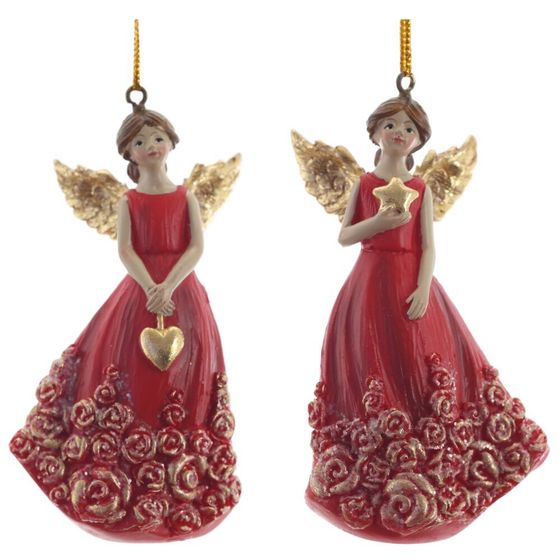 Фигурка декоративная подвеная "Ангел",   L5 W3,5 H9,5 см, 2в.