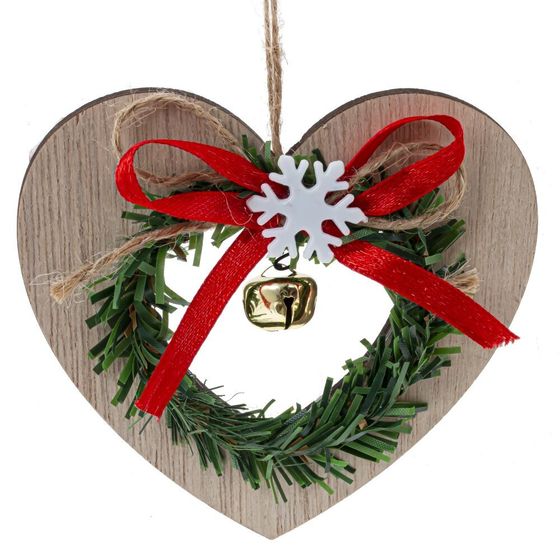 Изделие декоративное подвесное &quot;Сердце/Ёлка/Звезда&quot;, L10,5 W1 H9,5 см, 3в.