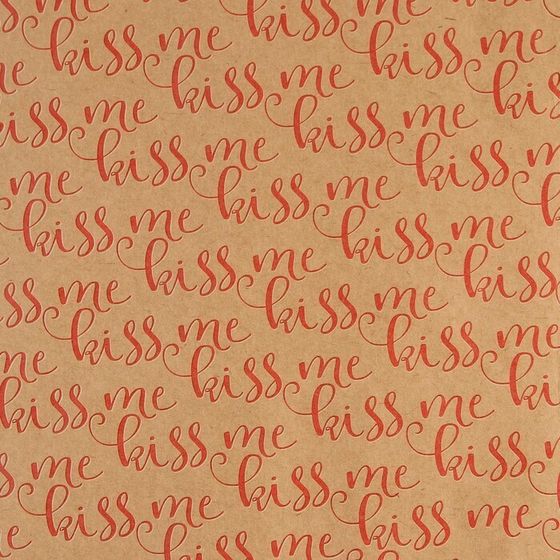 !09 Бумага крафт (набор 4 листа) «Kiss me» 50 × 70 см.