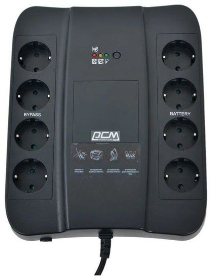 ИБП Powercom SPD-850U 510Вт черный (SPD-850U)