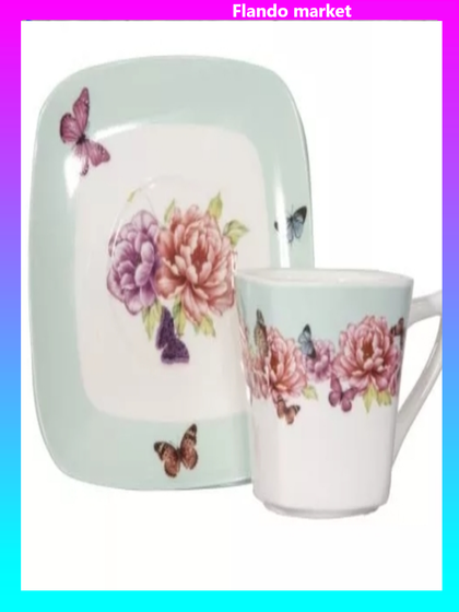 !09 Чайный набор на 2 персоны, 125 мл., цвет салатовый