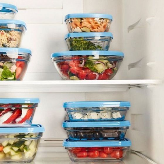 Контейнер FRESHBOX 0.39л прямоугольный с голубой крышкой