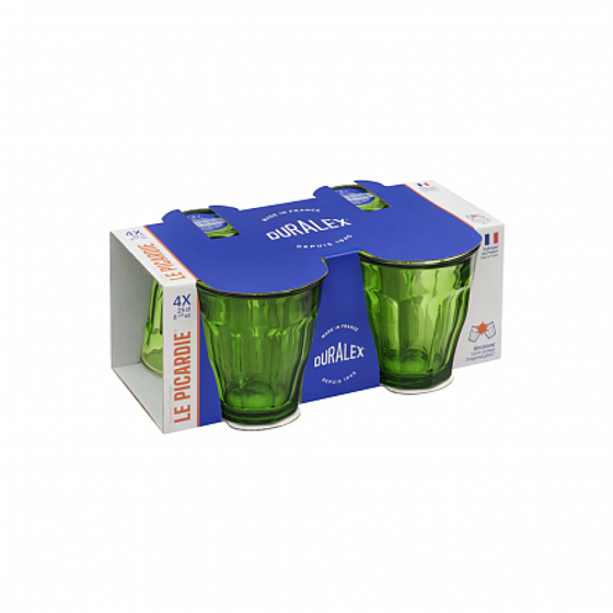 Набор стаканов французских PICARDIE GREEN 4шт 250мл
