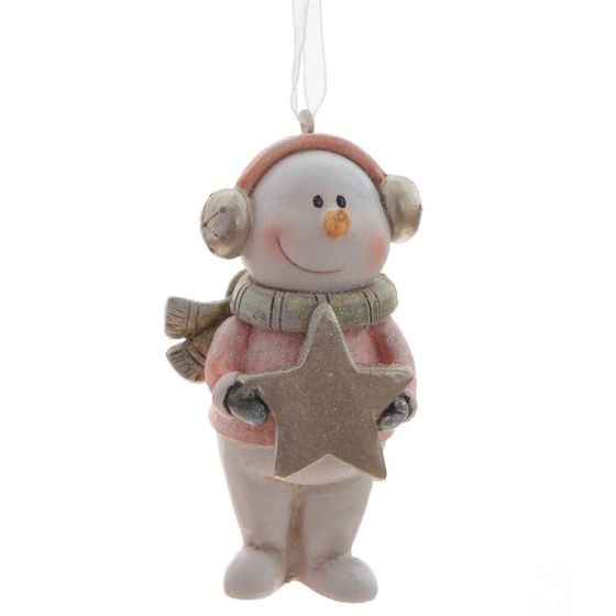 Изделие декоративное подвесное "Снеговики", L4 W3 H8 см, 3в.