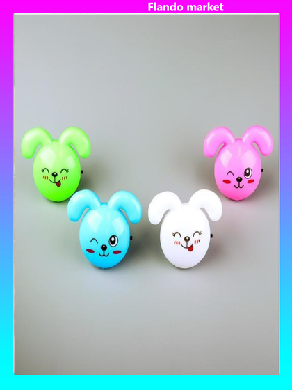 !09 Комплект из 2-х штук - Ночник LED "Кролик",7 см, 4W (V220) МИКС пластик