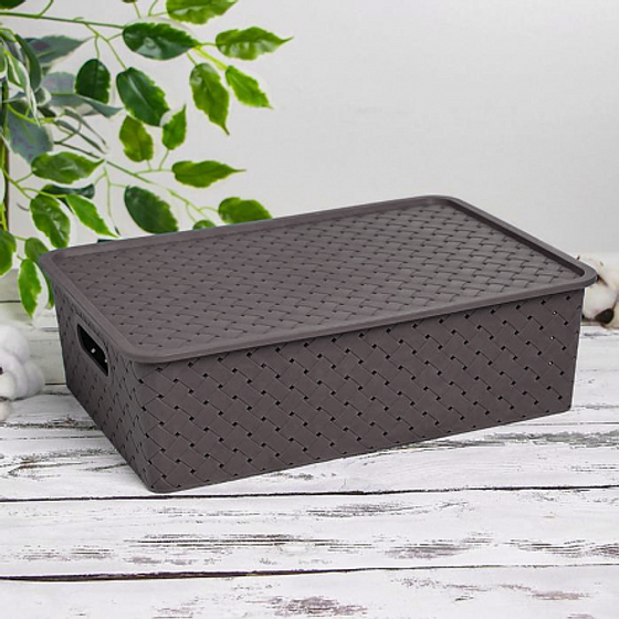 Корзинка БЕРЕСТА венге 7.5л с крышкой