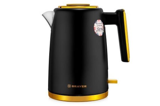 Чайник электрический Brayer BR1017 1.7л 2200Вт черный/желтый