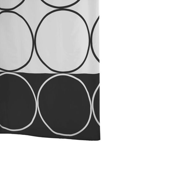 Штора для ванных комнат Circle, цвет черный 180x200 см