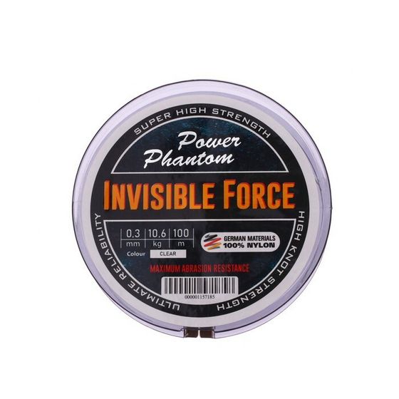 Леска Power Phantom Invisible Force CLEAR, диаметр 0.30 мм, тест 10.6 кг, 100 м