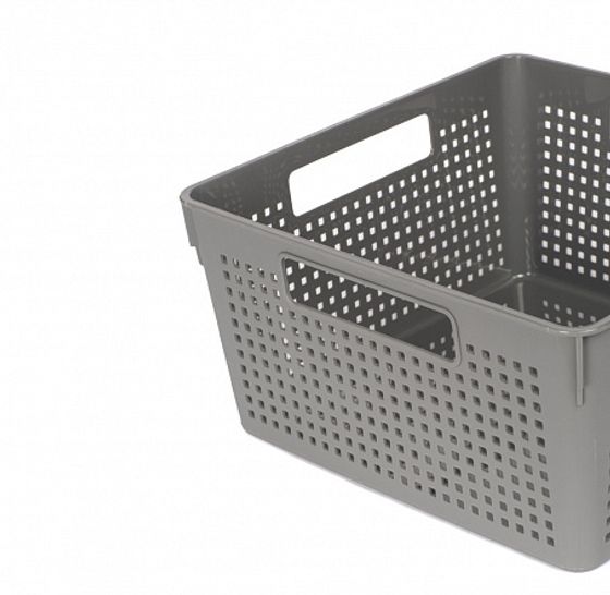 Коробка для хранения ЛОФТ серая 11л 290x290x150мм