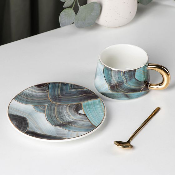 !Чайная пара «Волны», чашка 220 мл, блюдце d=15,5 см