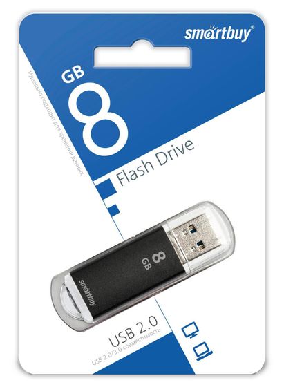 Флеш диск 8Gb Smartbuy V-Cut SB8GBVC-K USB2.0 черный