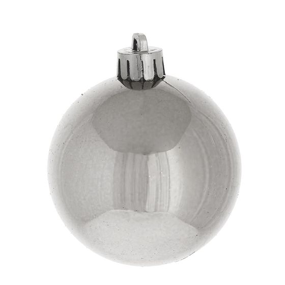 Набор из 6шт Украшение новогоднее Шар "Вензель серебристый", D 6 см, L11,5 W6 H17 см