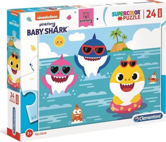 Clementoni Puzzle 24 elementów Maxi Baby Shark (28519)