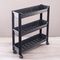 Стеллаж на колёсиках чёрный 3 уровня 46.5х14.5х48,3см