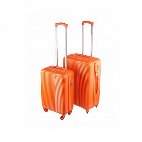 Набор чемоданов SUNSTONE оранжевых 2шт ABS в полоску