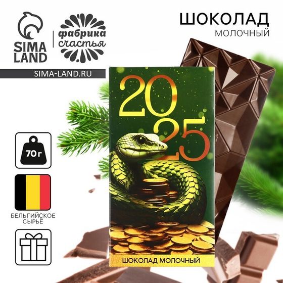 Новый год! Шоколад молочный «Счастливого года», 70 г