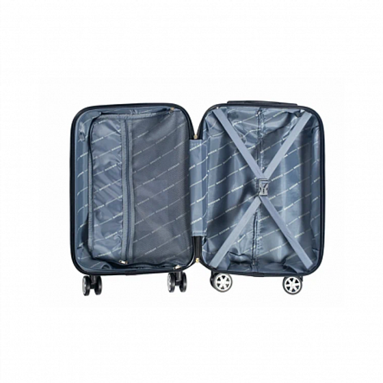 Чемодан TOPAZ синий L ABS с накладными углами