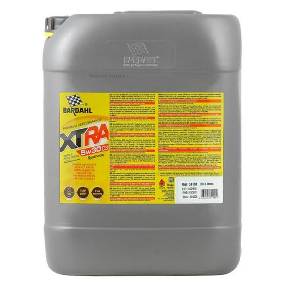 Масло моторное Bardahl XTRA 5W30 C3, SN, синтетическое, 20 л