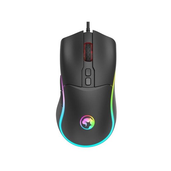 Мышь Marvo M358, игровая, проводная, 4 кнопки, оптическая, RGB, 12800 dpi, USB, 1.6м, чёрная