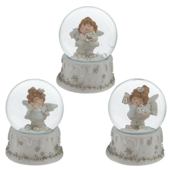 Фигурка декор в стекл шаре &quot;Ангелочек&quot;, D 6 см, L7 W7 H8,5 см, 3в.