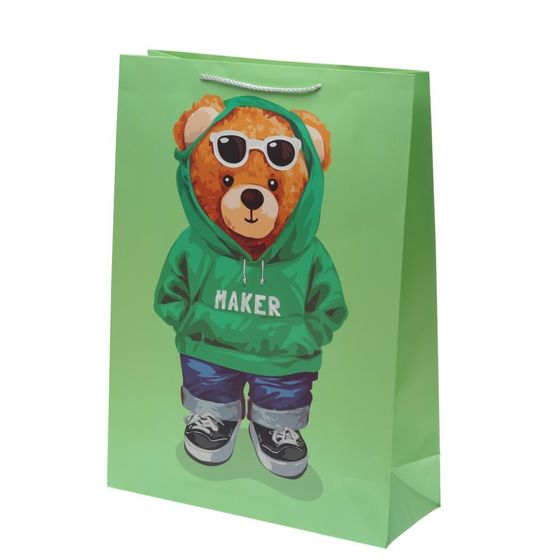 Пакет подарочный (бумага 210г/м2, блок 12шт), L40 W15 H55 см, 4в.