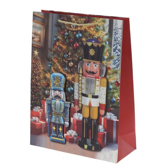 Пакет подарочный (бумага 210г/м2, блок 12шт), L30 W12 H40 см, 4в.