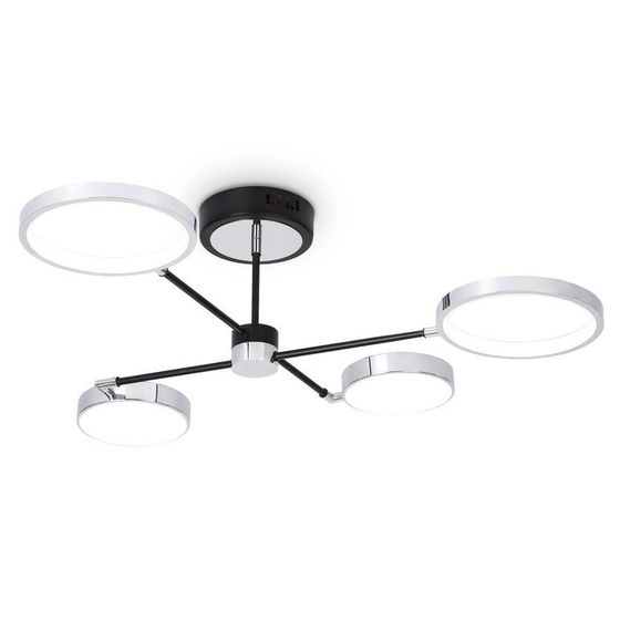 Светильник светодиодный потолочный с пультом Ambrella light, LineTech, FL5151, 4хLED, 56 Вт, 4200Lum, 3000-6400К, цвет чёрный, хром