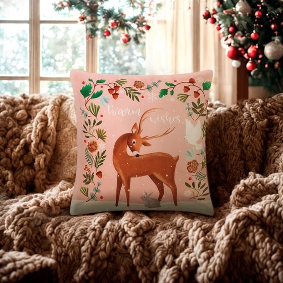 Чехол на подушку Этель &quot;Warm wishes&quot;, 40*40 см, 100 п/э, велюр