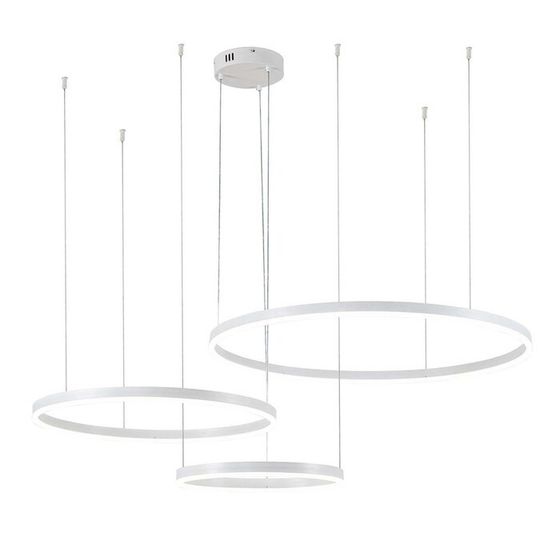 Светильник подвесной Indigo, 14001/3P White. 3х129Вт, LED, 10500Лм, 3000-5700К, пульт ИК, 400/600/800х140х1240 мм, цвет белый