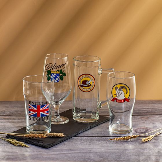 Набор бокалов для пива ВРЕМЯ ДЕГУСТАЦИЙ КРАФТ БИР 4шт mix