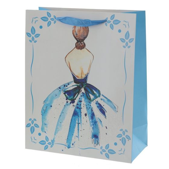 Пакет подарочный (бумага 210г/м2, блок микс 12шт), L26 W12 H32 см, 4в.