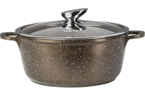 Кастрюля Lara LR02-204 CHOCO 4.2л стекл.крышка коричневый