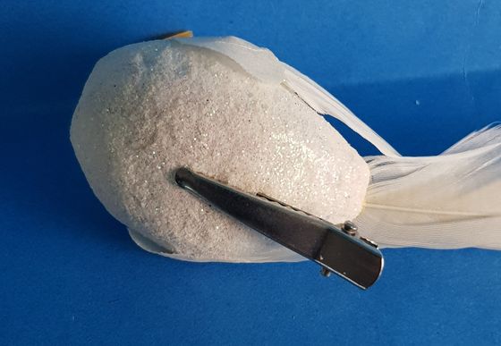 !НАБОР 3 ШТУКИ - ЕЛОЧНАЯ ИГРУШКА НА КЛИПЕ &quot;BIRD OF PARADISE&quot; , ПТИЧКА, цвет белый