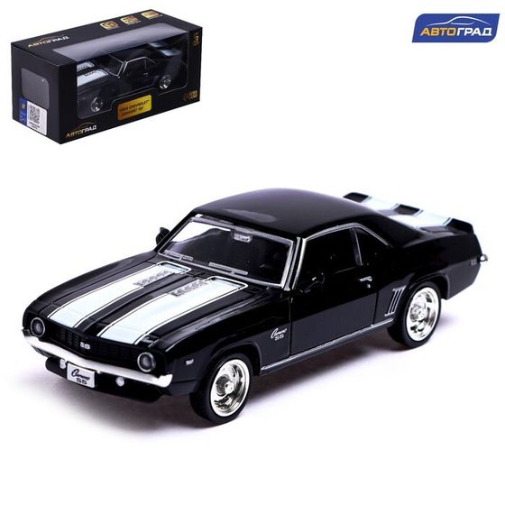 Машина металлическая CHEVROLET CAMARO SS, 1:32, открываются двери, инерция, цвет чёрный