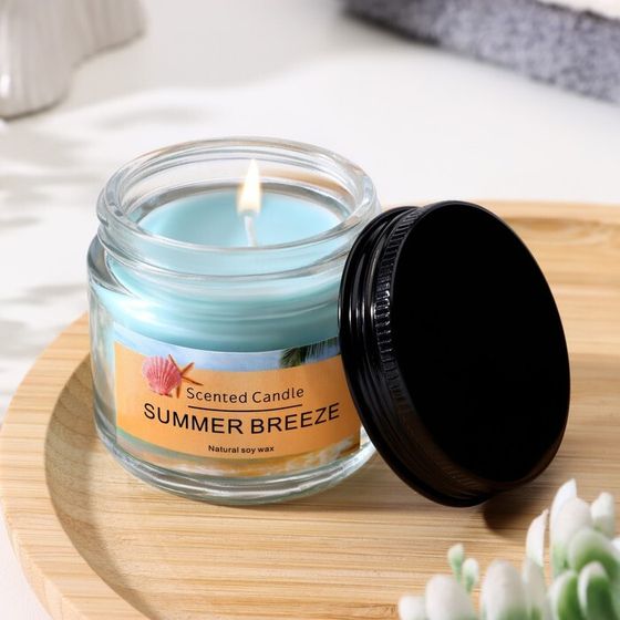 Свеча ароматическая &quot;Scented Candle, Summer Breeze&quot;, Свежесть, 5*5см, 140 гр