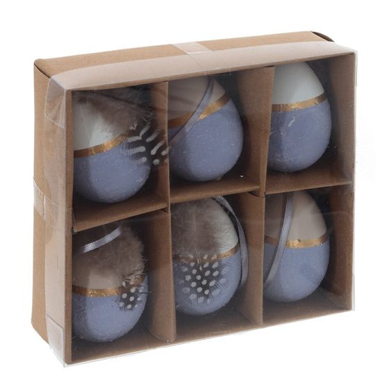 Набор из 6-ти изделий декоративных подвесных &quot;Яйцо&quot; (4*6), L14 W5 H14 см