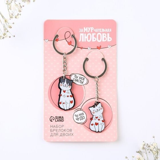 !09 Брелок для ключей парный «ЗаМУРчательная любовь», акриловый, 13,3 х 8