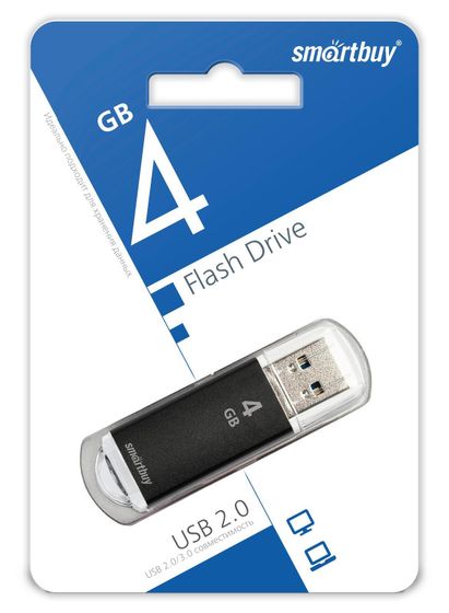 Флеш диск 4Gb Smartbuy V-Cut SB4GBVC-K USB2.0 черный