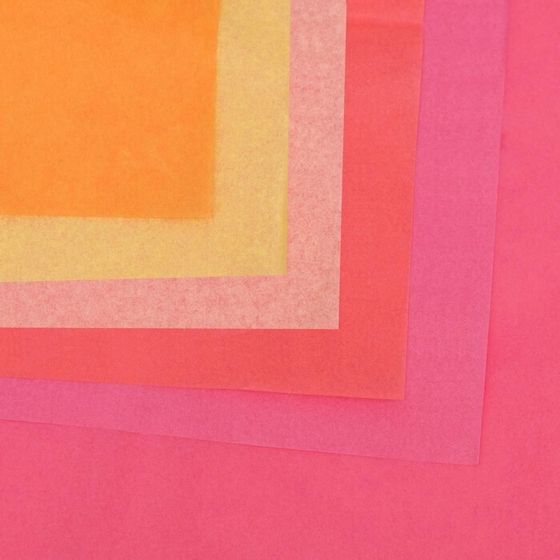 !Бумага тишью 5 листов палитра №2, &quot;МИКС&quot;, 50 х 66 см/5 цветов/