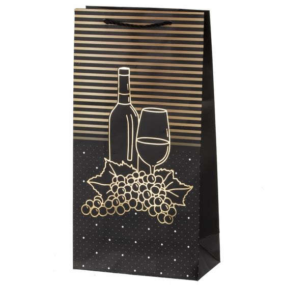 Пакет подарочный (бумага 210г/м2, блок микс 12шт), L18 W9 H35 см, 4в.