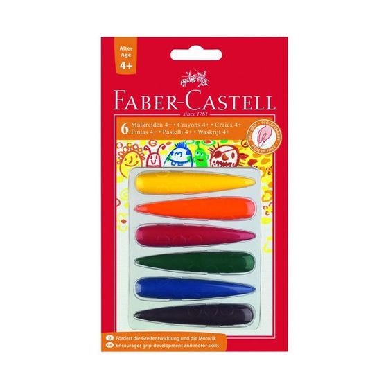 Карандаши восковые 6 цветов Faber-Castell, блистер