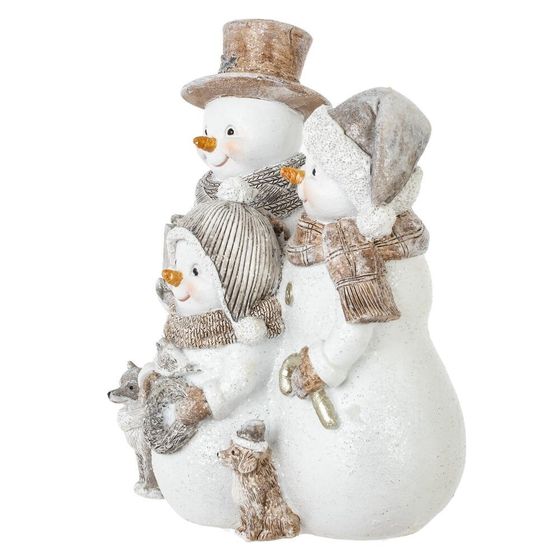 Фигурка декоративная "Снеговики", L14,5 W9,5 H16,5 см