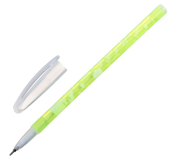 !Ручка шариковая, 10 штук,  0.5 мм, стержень синий, корпус с рисунком, цветная, тонированная, МИКС