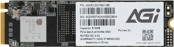 Накопитель SSD 512Gb AGi PCI-E 3.0 x4 M.2 2280 AGI512G16AI198 AI198