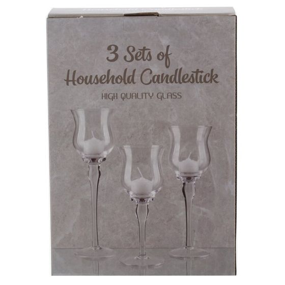 Набор из 3-х подсвечников, L23 W11,5 H33 см