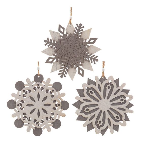 Украшение новогоднее &quot;Снежинка&quot;, L15 W0,6 H15,5 см, 3в.