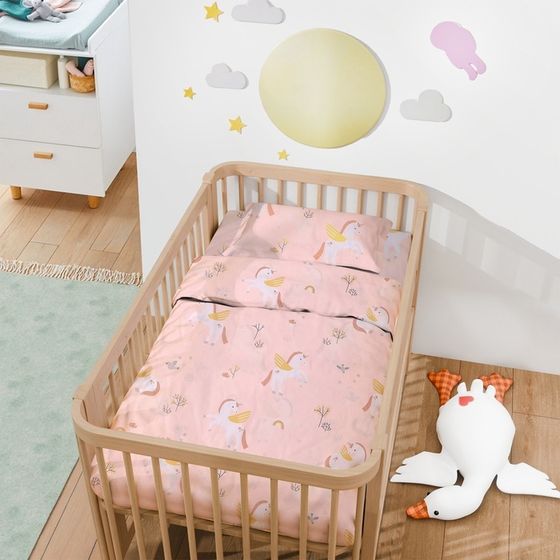 Детское постельное бельё &quot;Крошка Я&quot; Baby unicorn 112*143 см, 60*120+20 см, 40*60 см, бязь 125 г/м2, хл 100%