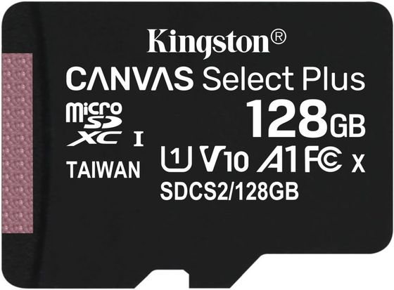 Карта памяти microSDXC 128Gb Kingston SDCS2/128GbSP Canvas Select Plus